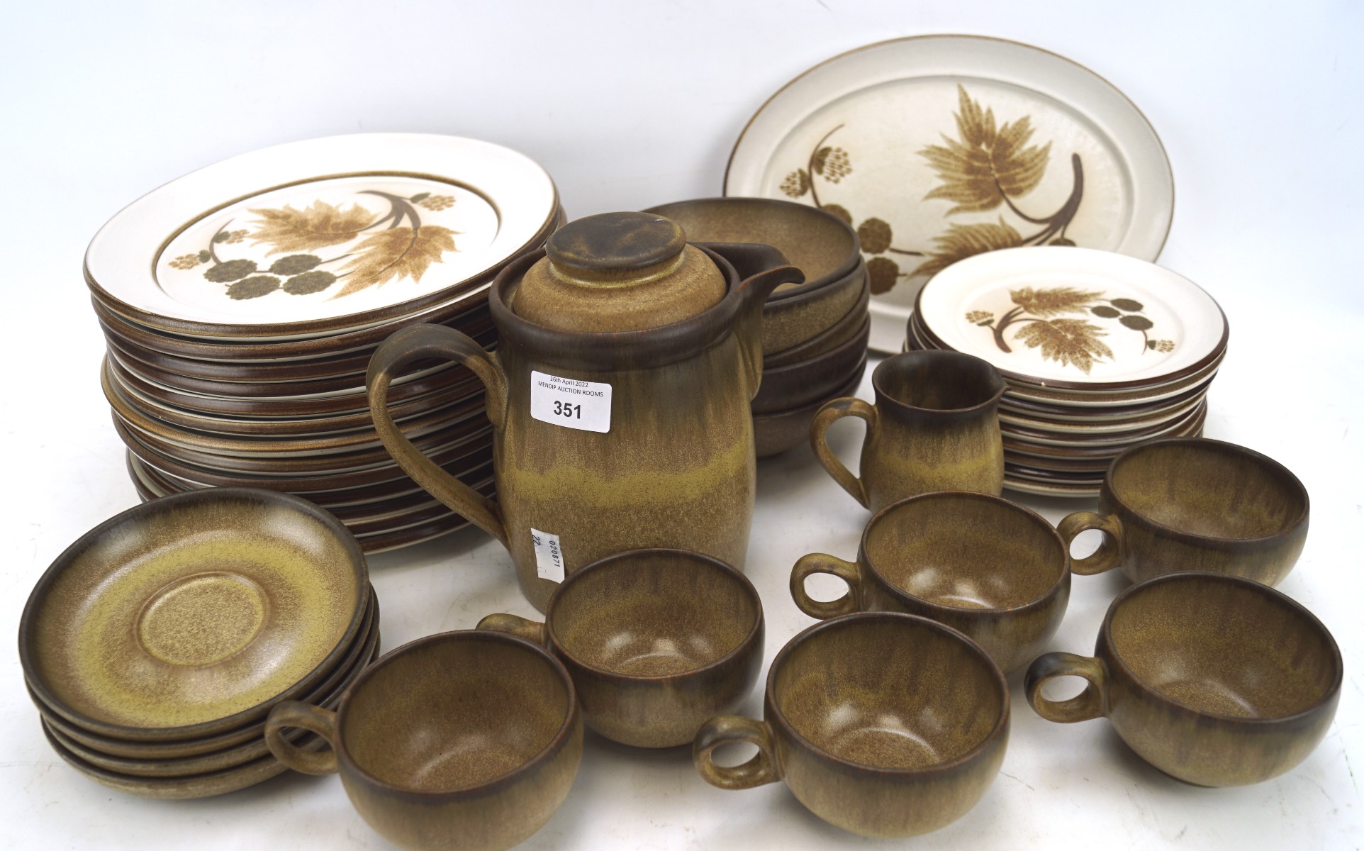 A Denby pottery part tea and dinner service,
