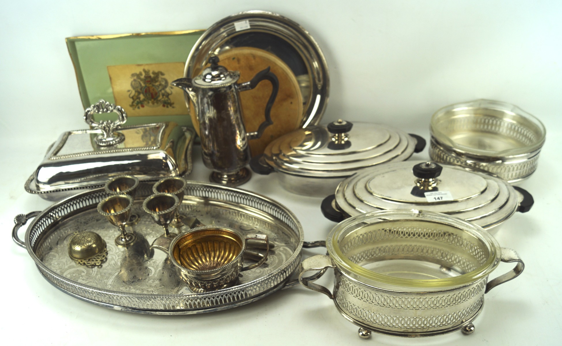 An assortment of silver plate and other metalwares,