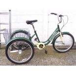 A vintage Charleston Skedaddle tricycle with fitted wire basket,