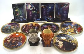 A collection of Star Trek ceramics, including six plates from 'The Hamilton Collection',