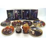A collection of Star Trek ceramics, including six plates from 'The Hamilton Collection',