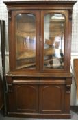 A Victorian mahogany glazed bookcase,