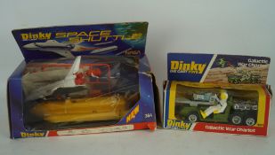 Two Dinky diecast toys, comprising a 'Space Shuttle' no.364 and a 'Galactic War Chariot' no.