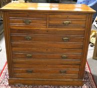 A late 19th/early 20th century mahogany chest of two short over three long drawers,