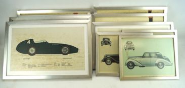 An assortment of F&G prints all relating to classic cars and steam traction engines