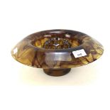 A vintage Davidson coloured glass flower dish with posy holder,