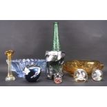 An assortment of vintage glassware, to include Caithness, a glass paperweight,