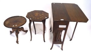 A 20th century Sutherland table and two occasional tables, one a coffee table of circular form,