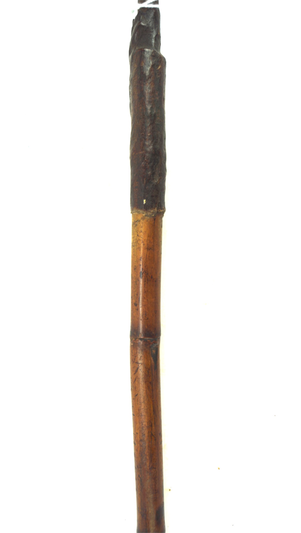 A late 19th, early 20th century native African bamboo and metal spear, - Image 2 of 2