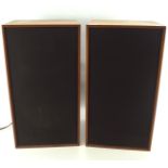 Two vintage Wharfedale Glendale XP2 speakers, housed in wooden veneered cases,