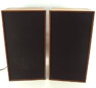 Two vintage Wharfedale Glendale XP2 speakers, housed in wooden veneered cases,