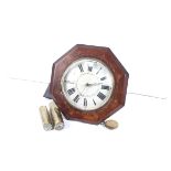 A continental 19th century mahogany striking wall clock, the painted dial with Roman numerals,