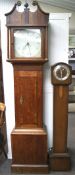 A 19th century oak cased longcase clock and a Grandmother clock,