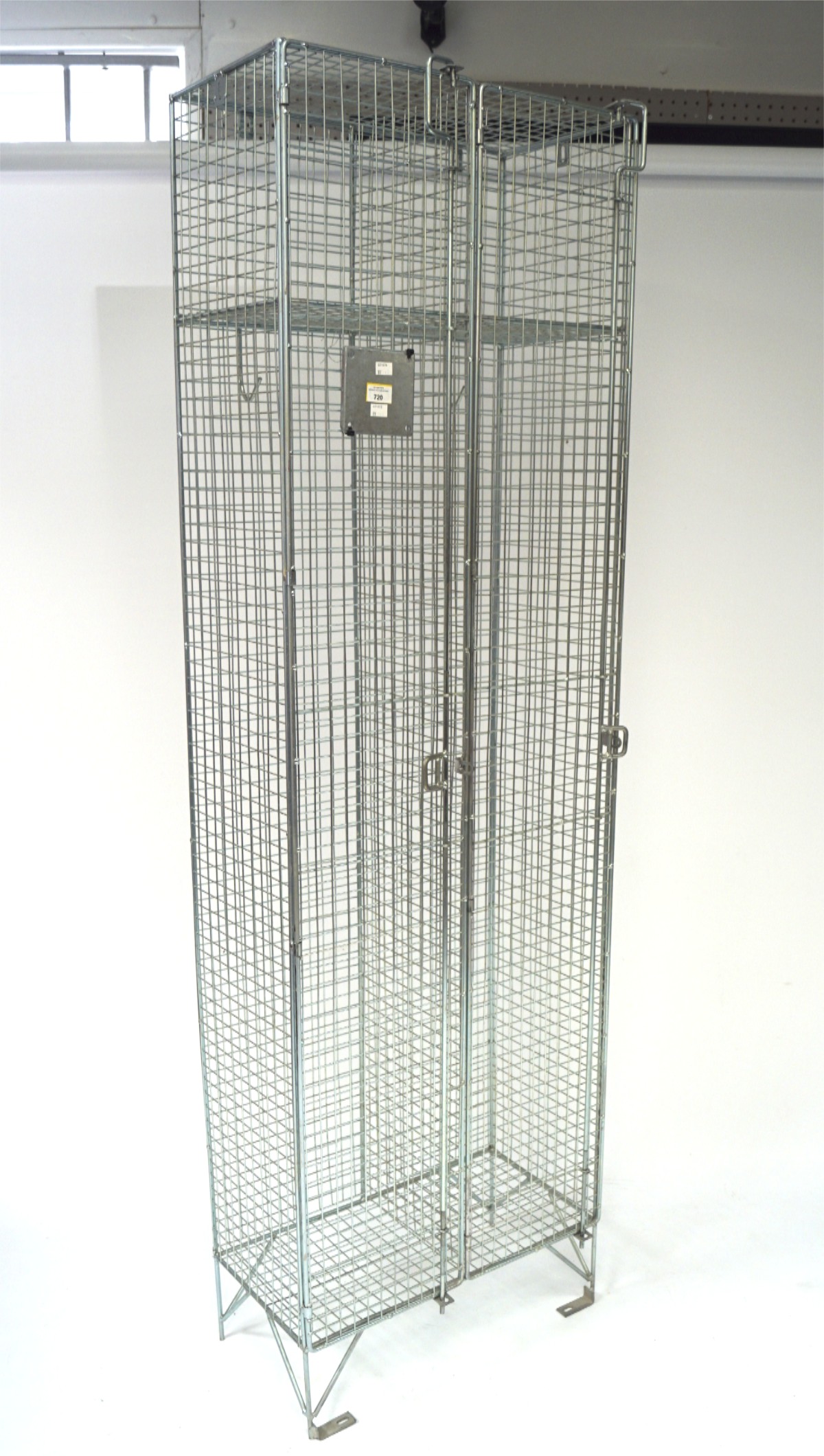 Two large steel wire lockers,