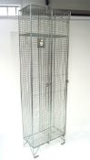 Two large steel wire lockers,