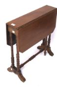 A 20th century mahogany gateleg table, the octagonal top raised on turned supports,