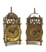 Two 20th century Smiths bell clocks, both brass with Arabic numerals to the dial,