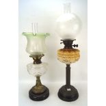 Two late 19th/early 20th century oil lamps,