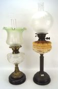 Two late 19th/early 20th century oil lamps,