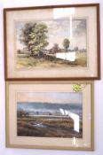 Two 20th century pictures, comprising a pastel drawing by J English 'Chew Magna Somerset Levels',