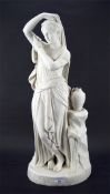 A mid to late 19th century English Parian ware figure of a classical lady with a water jar, H55.