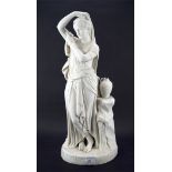 A mid to late 19th century English Parian ware figure of a classical lady with a water jar, H55.
