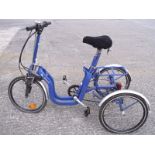 A Di Blasi fold-up tricycle with blue frame