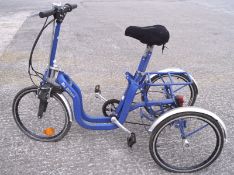 A Di Blasi fold-up tricycle with blue frame