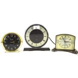 Three vintage mantel alarm clocks, comprising Westclock Big Ben repeater,