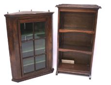 A late 19th/early 20th century bedside bookcase and corner unit,