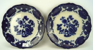 Two Ridgway and Morley 'Cashmere' pattern plates,