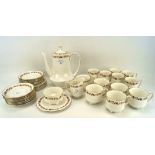 A Royal Kent 'Golden Glory' part tea and coffee service, including teapot, tea cups, coffee cups,