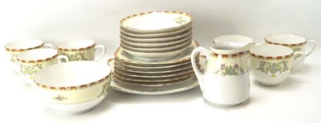 A contemporary Noritake part tea service, including tea cups, saucers, cream jug,