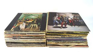 Box of mixed vinyl records including Simon and Garfunkel, Duke Ellington, etc.