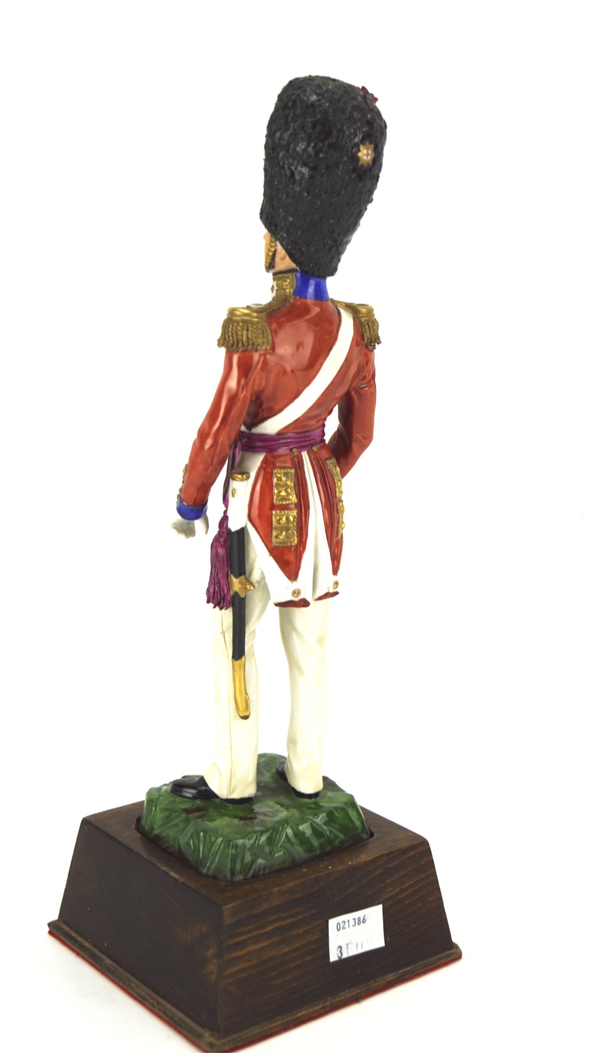 A contemporary Sitzendorf porcelain military figure, Coldstream Guards, 1832, numbered 1616/0, - Image 2 of 2