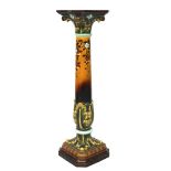 A late 19th century Sarreguemines majolica jardiniere stand, impressed mark,