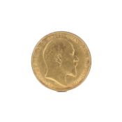 A 1908 Edward VII gold sovereign