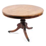 A mid-19th century mahogany tilt top tripod breakfast table,