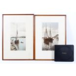 A pair of circa 1930 FG Kodak hand coloured photographs of Cornish sailing ships and an album