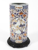 A late 19th - early 20th century Japanese imari pattern umbrella stand, printed red seal mark,