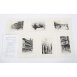 Edward J Cherry FRSA (British, late 19th - early 20th century), Six engravings of London views,