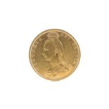 An 1892 Victorian shieldback half gold sovereign