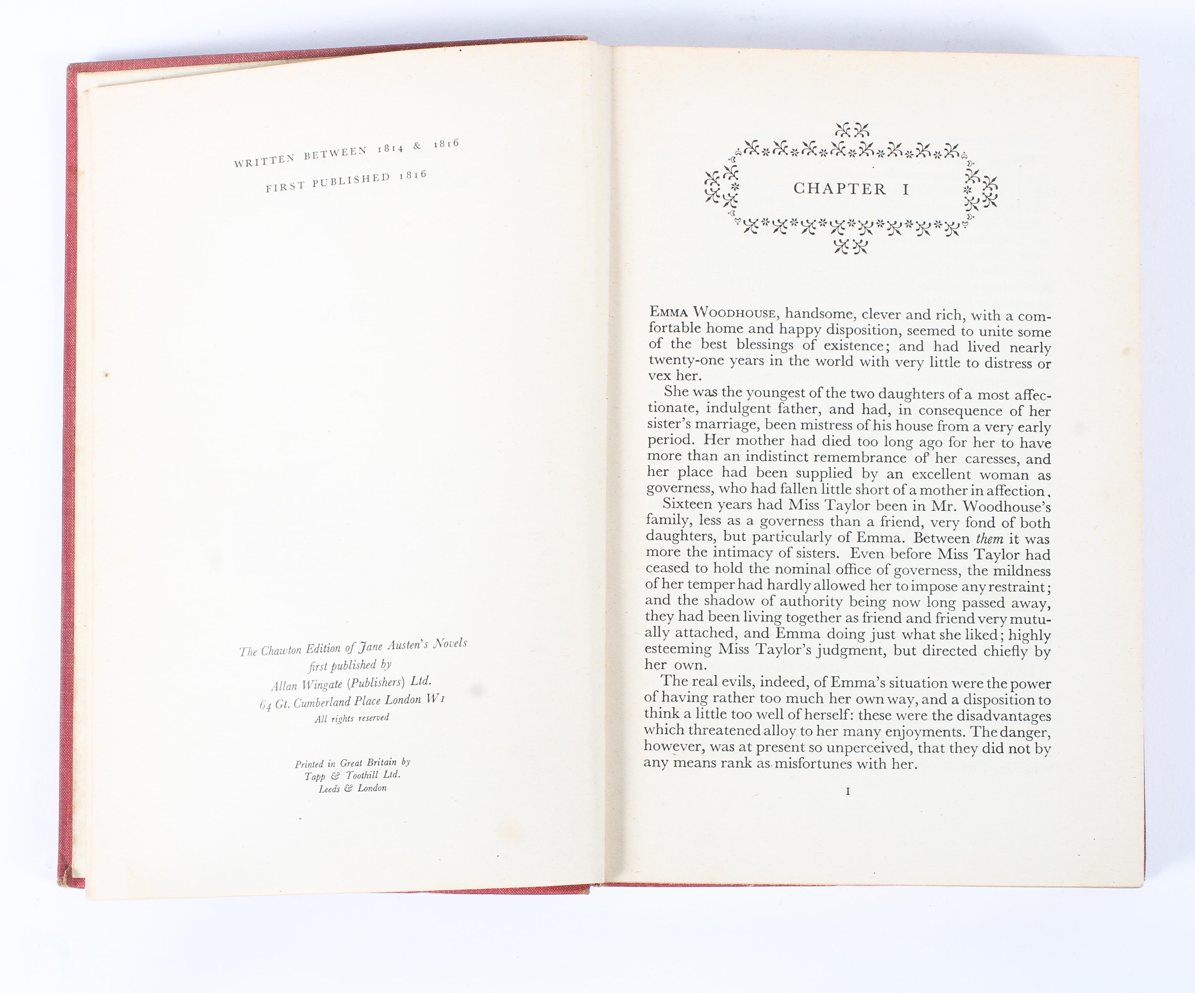 Six Chawton editions of works by Jane Austen, Allan Wingate, 1948, comprising: Emma, - Image 2 of 7