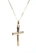 A 9ct gold crucifix and necklace, 2.5g.