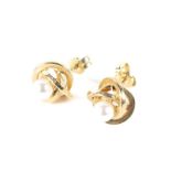 A pair of 9ct gold pearl earrings,