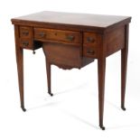 A late 19th century rosewood card-sewing table,