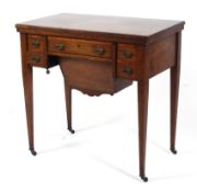 A late 19th century rosewood card-sewing table,