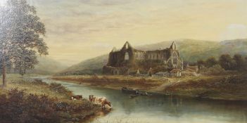 Attributed to Henry Hotham Harris (c.1805-1865), Cattle before a Ruined Abbey