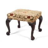 A George II mahogany footstool, mid-18th century,
