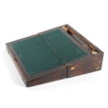 A 19th century brass mounted rectangular rosewood writing slope,